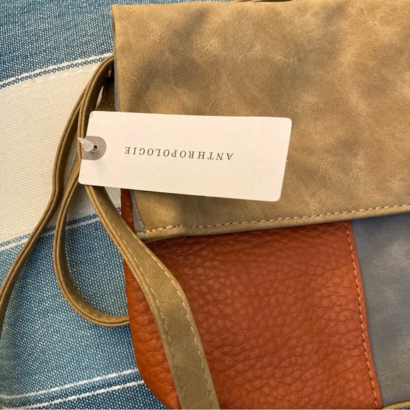 Anthropologie Janis Colorblock Suede Crossbody Bag NWT - Picture 6 of 11